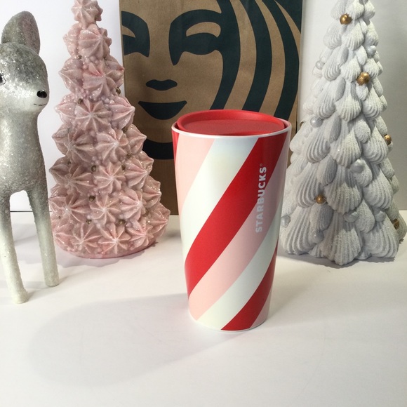 Starbucks Candy Cane Striped Ceramic Tumbler Holiday 2022 Ceramic Travel… - Picture 6 of 11